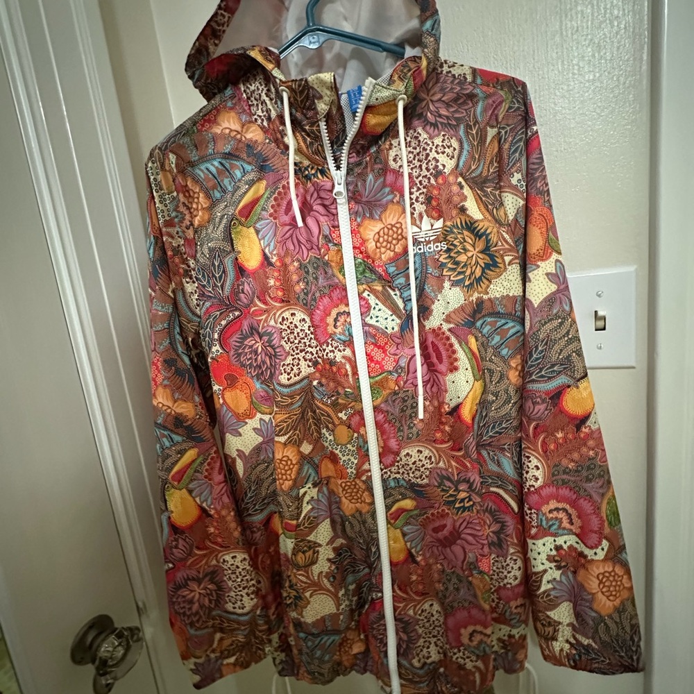 Adidas Women's Multicolor Hooded Jacket wind breaker